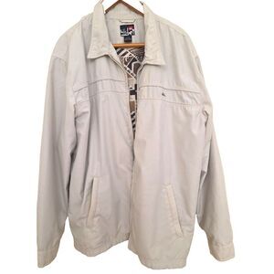 Quicksilver Jacket Mens XL Cream Lined Y2K 90s Surfer Skater Beach Minimalist